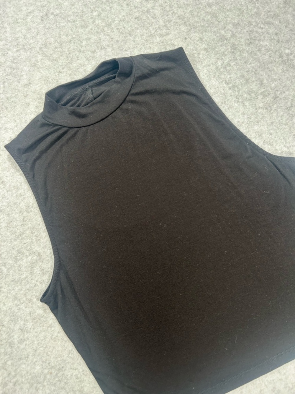 Tavi Black Mock Neck Sleeveless Crop Tank Top Size Small Modal Stretch